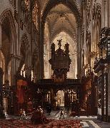 Victor-Jules Genisson Interior of the 'Sint-Salvatorkathedraal' in Bruges oil painting artist